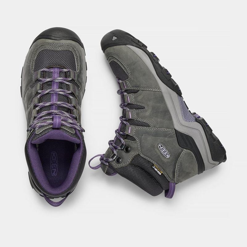 Keen Gypsum II Waterproof Mid Womens Hiking Boots Grey/Purple Discount (4680-AFCQY)